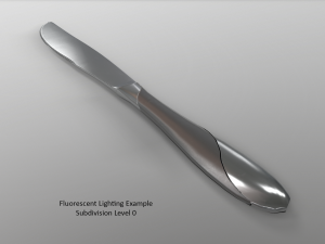 dinner knife with swirl accent 3D 모델