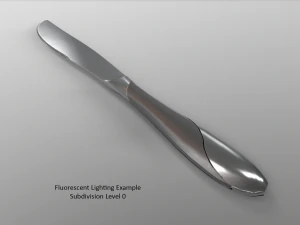 dinner knife with swirl accent 3D Model