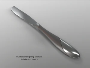 dinner knife with swirl accent 3D Model