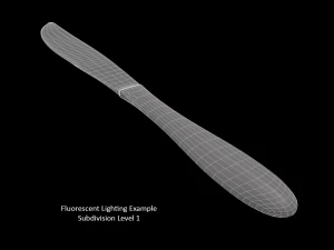 dinner knife with swirl accent 3D Model