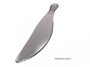 dinner knife with swirl accent 3D Model