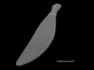 dinner knife with swirl accent 3D 모델