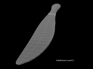 dinner knife with swirl accent 3D Model