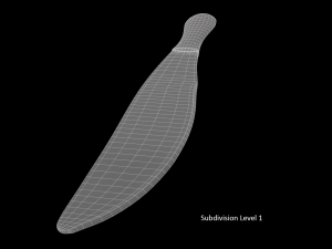 dinner knife with swirl accent 3D 모델