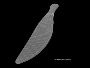 dinner knife with swirl accent 3D Model