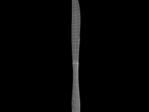 dinner knife with swirl accent 3D Model