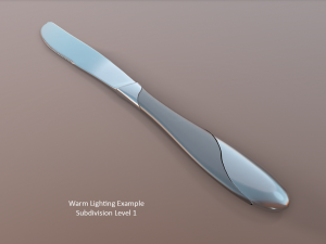 dinner knife with swirl accent 3D 모델