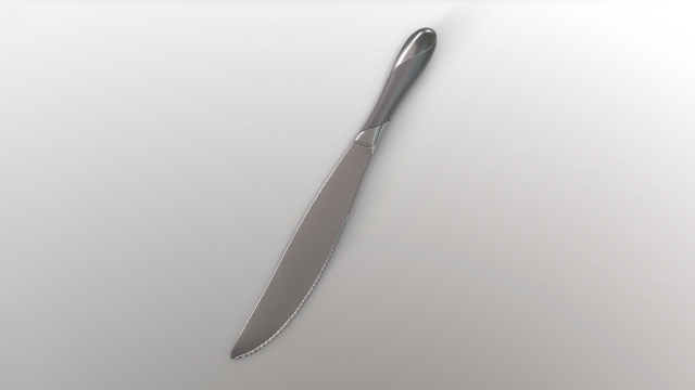dinner knife with swirl accent 3D 모델 .c4d .max .obj .3ds .fbx .stl .blend 