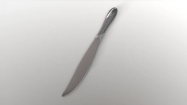 dinner knife with swirl accent 3D Model .c4d .max .obj .3ds .fbx .stl .blend