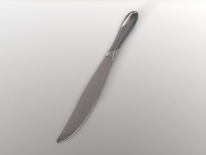 dinner knife with swirl accent 3D Model
