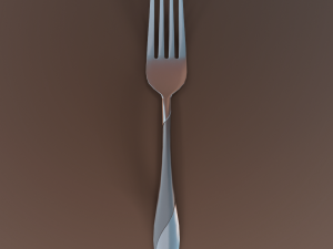 dinner fork with swirl accent 3D Modell