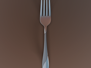 dinner fork with swirl accent 3D Modell