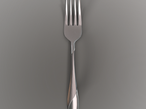 dinner fork with swirl accent 3D Modell