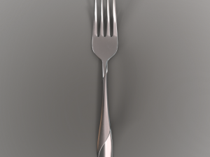 dinner fork with swirl accent 3D Modell