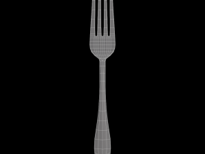 dinner fork with swirl accent 3D Modell