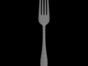 dinner fork with swirl accent 3D Model