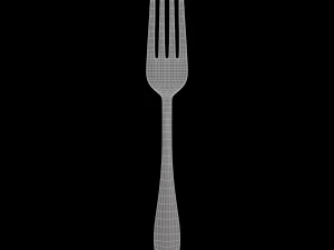 dinner fork with swirl accent 3D Model