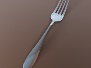dinner fork with swirl accent 3D Modell