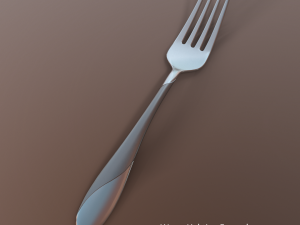 dinner fork with swirl accent 3D Modell