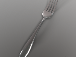 dinner fork with swirl accent 3D Modell