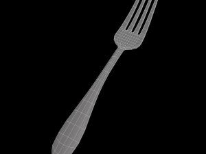 dinner fork with swirl accent 3D Modell