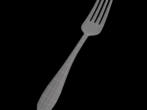 dinner fork with swirl accent 3D Model