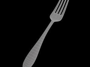 dinner fork with swirl accent 3D Modell