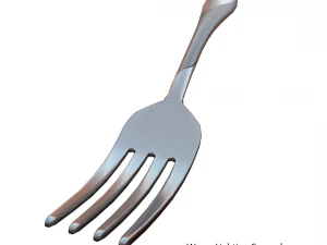 dinner fork with swirl accent 3D Model