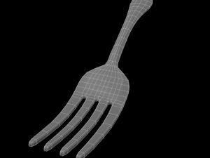dinner fork with swirl accent 3D Modell