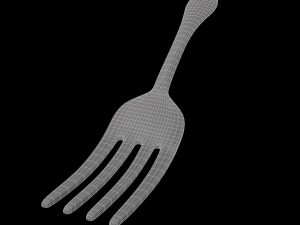 dinner fork with swirl accent 3D Modell