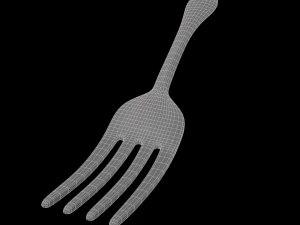 dinner fork with swirl accent 3D Model