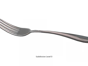 dinner fork with swirl accent 3D Model