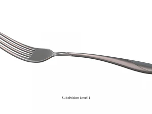 dinner fork with swirl accent 3D Model