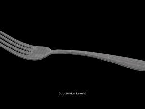 dinner fork with swirl accent 3D Modell