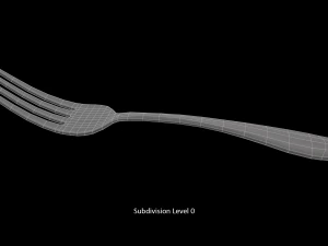 dinner fork with swirl accent 3D Model