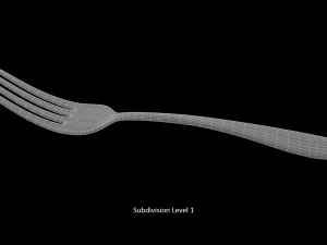 dinner fork with swirl accent 3D Model