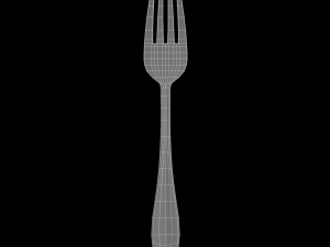 dinner fork with swirl accent 3D Modell