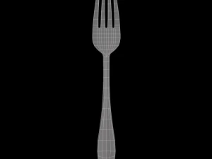 dinner fork with swirl accent 3D Model
