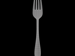dinner fork with swirl accent 3D Modell