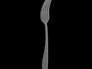 dinner fork with swirl accent 3D Model