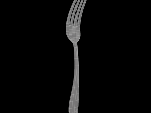 dinner fork with swirl accent 3D Modell