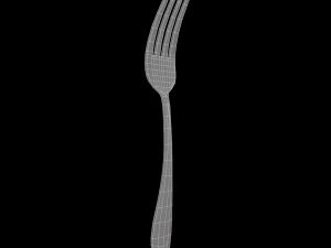 dinner fork with swirl accent 3D Model