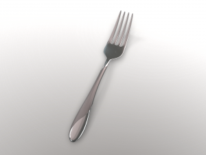 dinner fork with swirl accent 3D Model