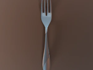 salad fork with swirl accent 3D Model