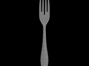 salad fork with swirl accent Modello 3D