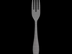 salad fork with swirl accent 3D Model