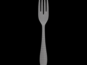 salad fork with swirl accent Modello 3D