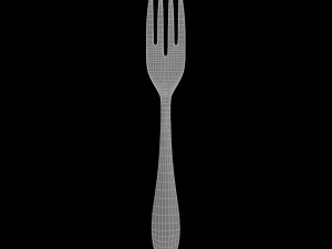 salad fork with swirl accent 3D Model