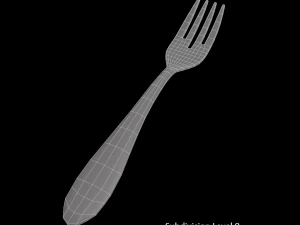 salad fork with swirl accent 3D Model