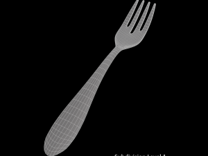 salad fork with swirl accent Modello 3D